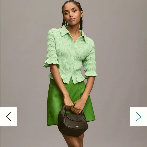 Maeve Smocked Button-Front Top - Picture 2 of 6